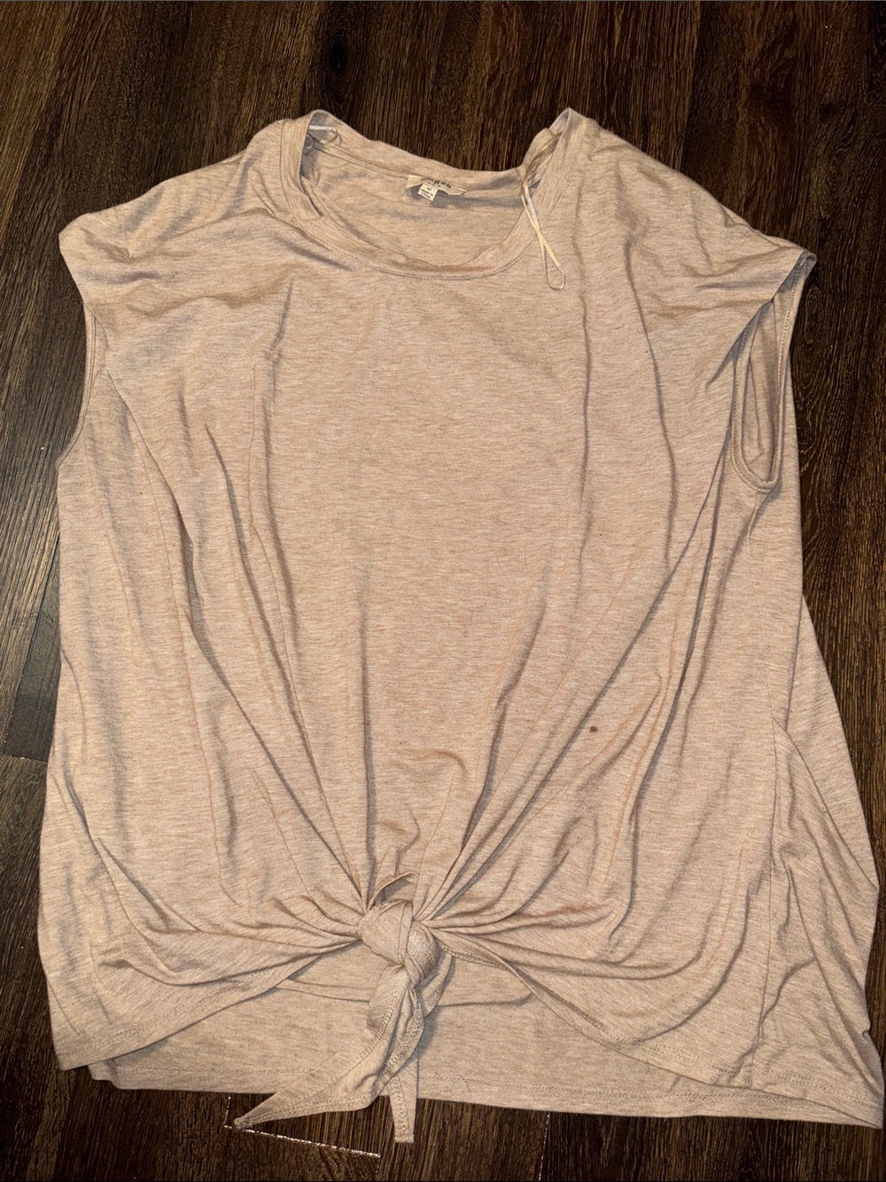 Umgee Knot-Front Tank Top - Light Taupe